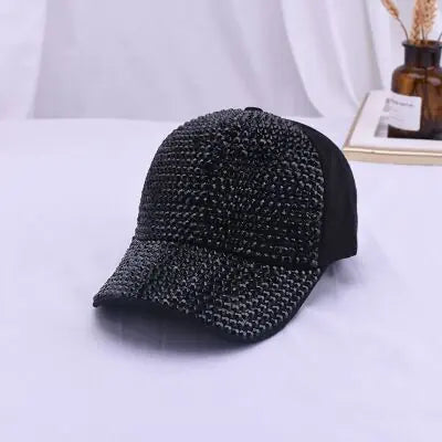 Colorful Diamond-Studded Summer Cap for Women and Men