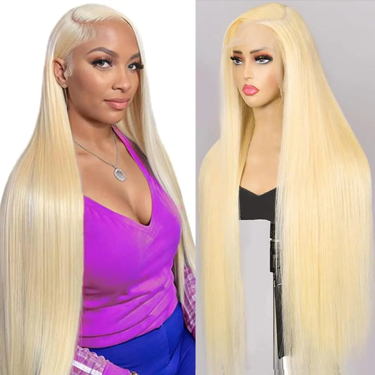 HELLOSH 30 Inch 613 13x6 Lace Front Wig Human Hair 200 Density 613 Lace Front Wig Human Hair Blonde Wig Human Hair Pre Plucked Straight Frontal Wigs Human Hair